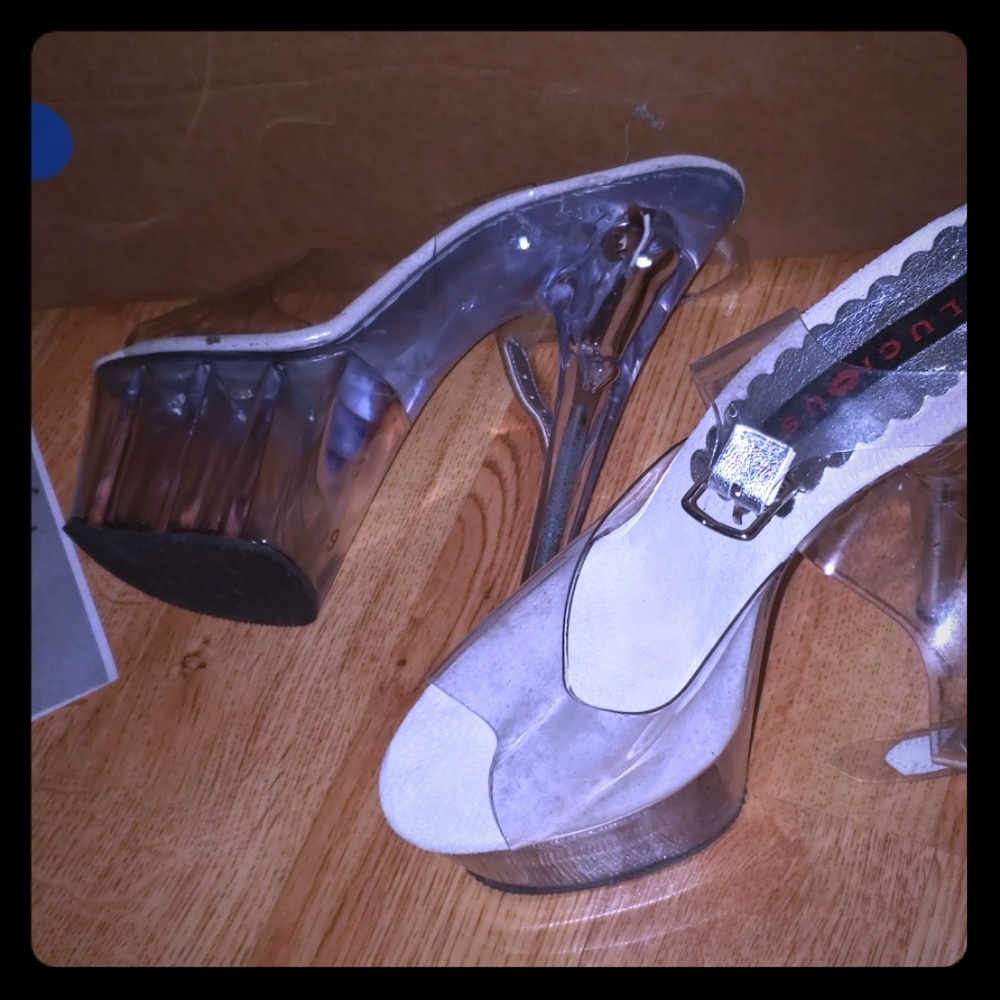 7in Clear heels